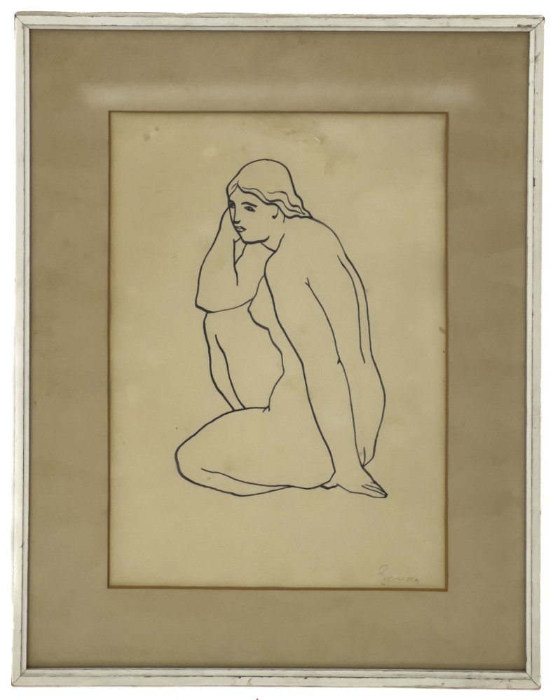 Unknown Artist - Drawing of a Nude Woman