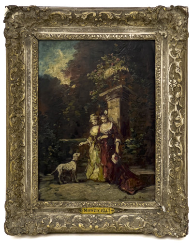 Artist Unknown - Women in the Garden, in the Manner of Adolphe Monticelli