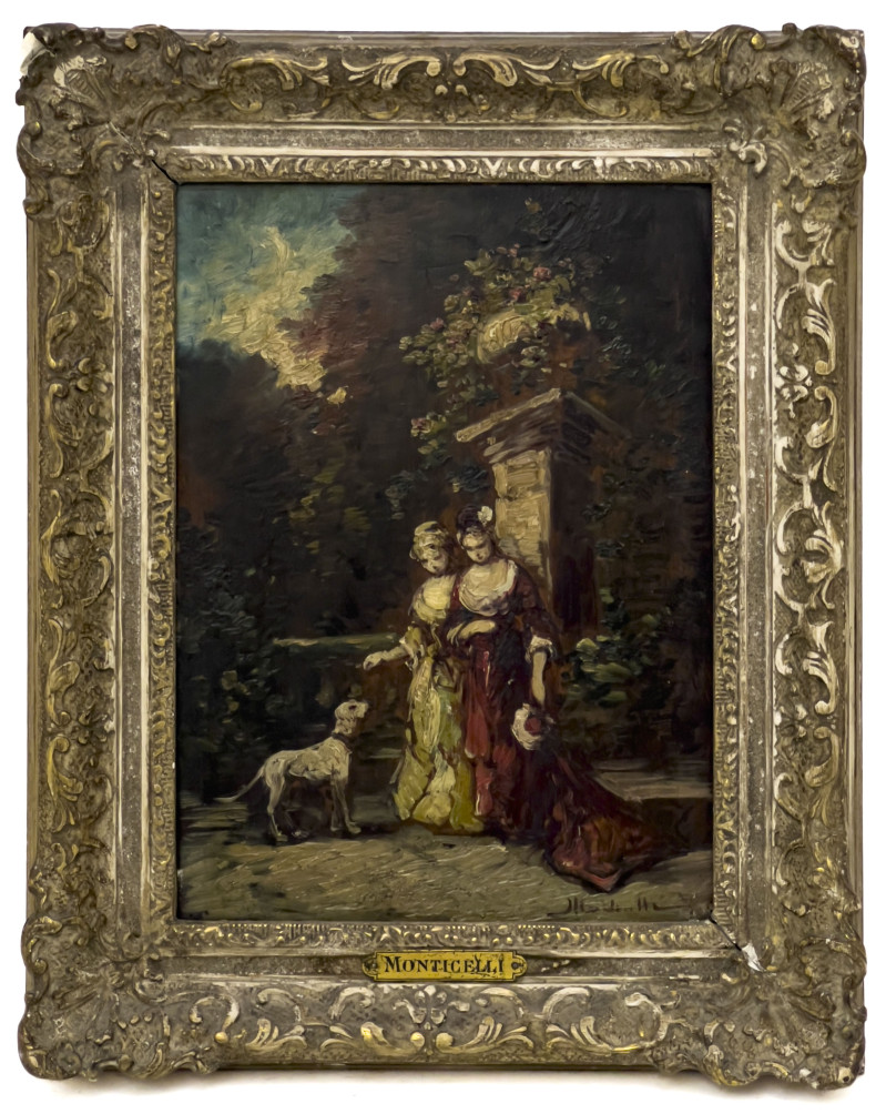 Artist Unknown - Women in the Garden, in the Manner of Adolphe Monticelli