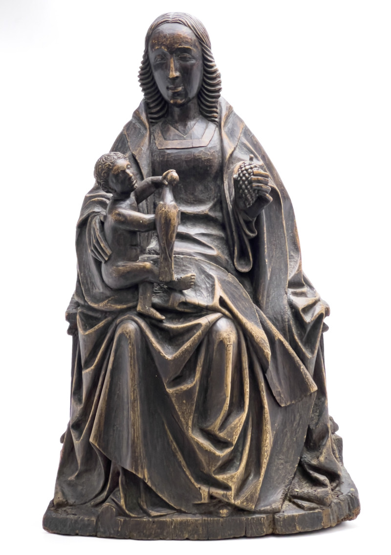 Madonna and Child, Continental Solid Wood  Carving