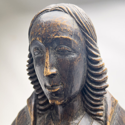 Madonna and Child, Continental Solid Wood  Carving