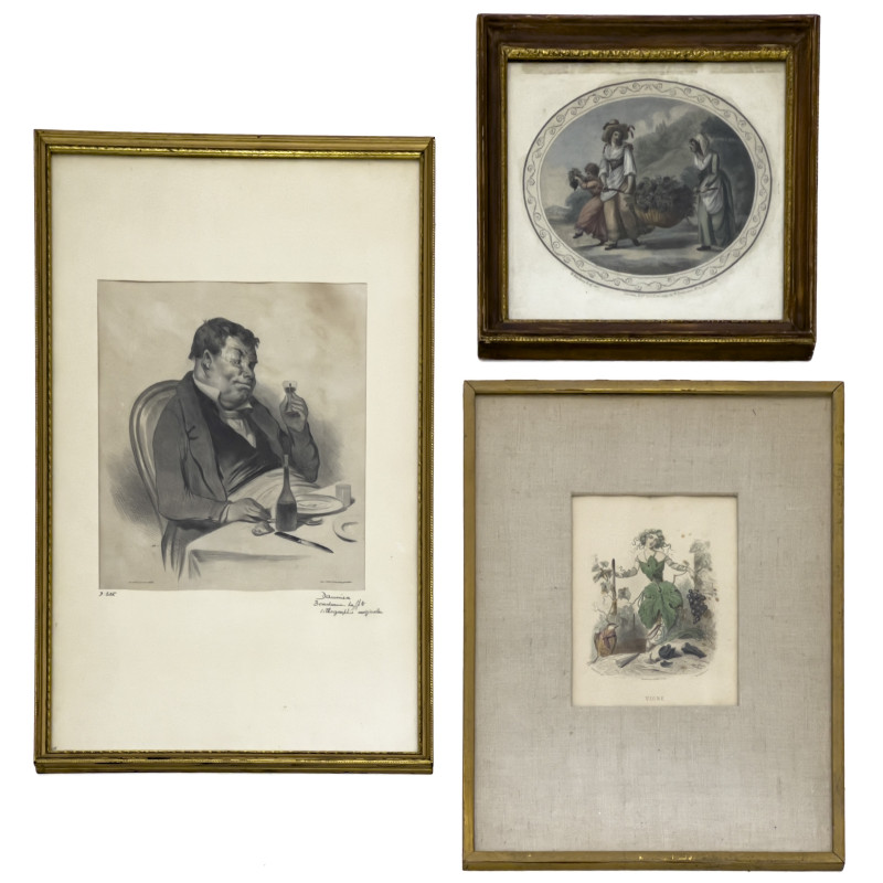 Honoré Daumier and Others - Wine and Grapes Editions, Group of 3