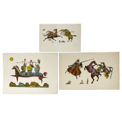 Image for Lot Guillermo Silva Santamaria - Warriors in Horseback, 3 Editions