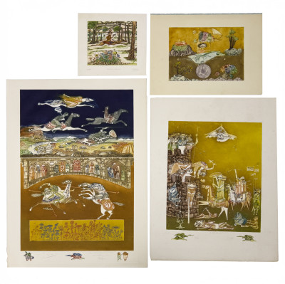 Image for Lot Guillermo Silva Santamaria - Figures and Warriors on Horseback, 4 Editions