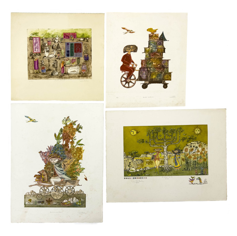 Guillermo Silva Santamaria - Figures, Animals, and Flowers, 4 Editions