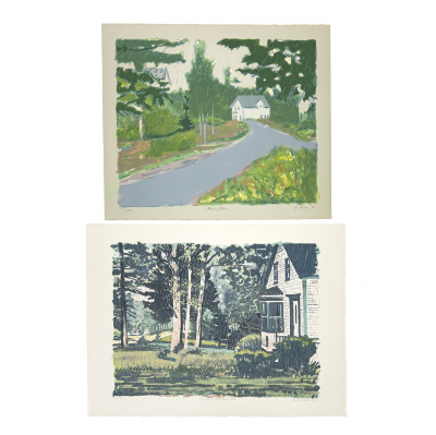 Image for Lot Richard Mills - Rainy Street Scenes, 2 Prints