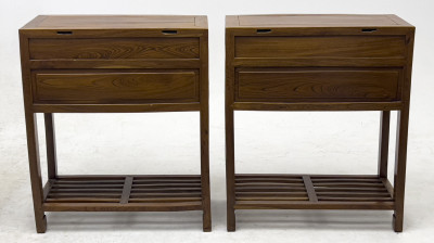 Chinese Hardwood Double Pedestal Desk
