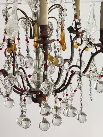 Crystal and Brass Chandelier
