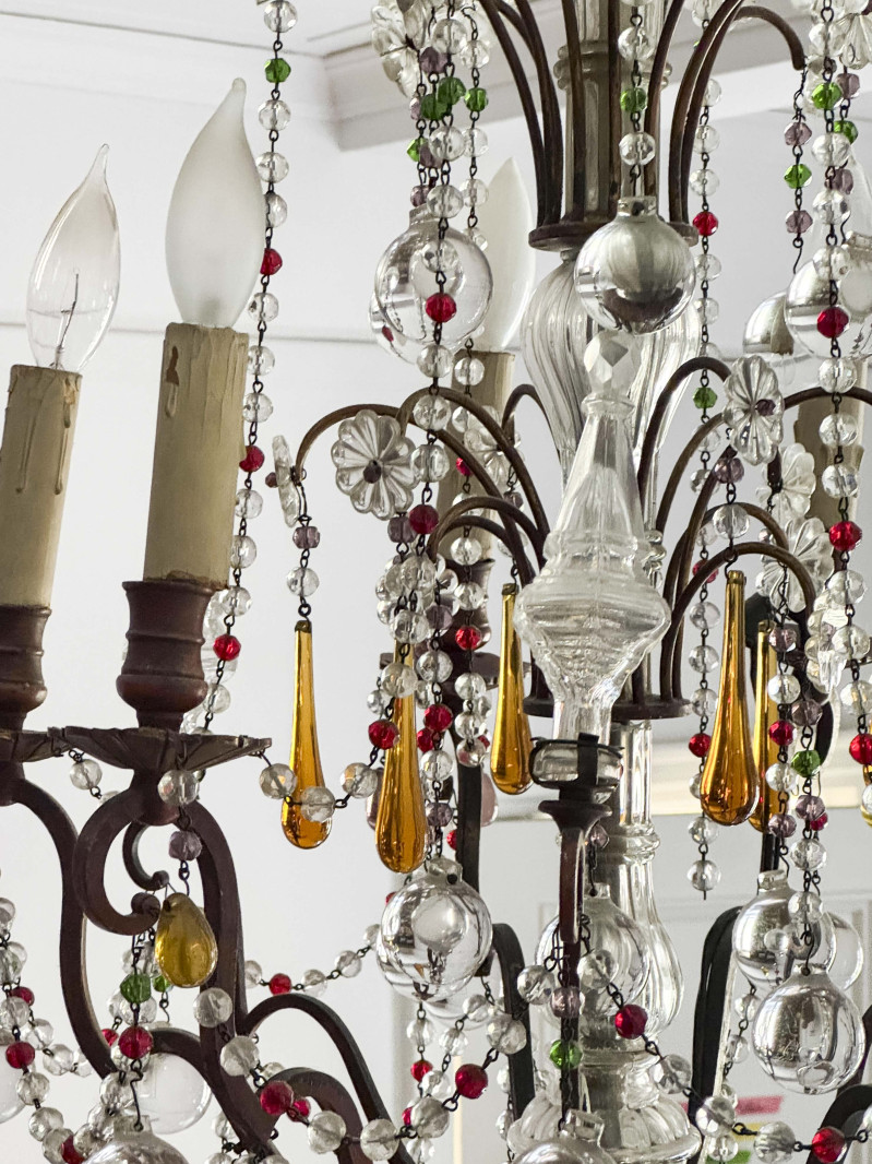 Crystal and Brass Chandelier