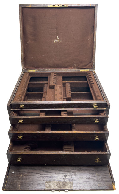 Silver Flatware Oak Storage Chest