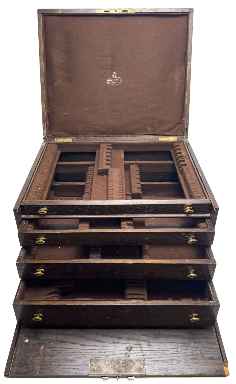 Silver Flatware Oak Storage Chest