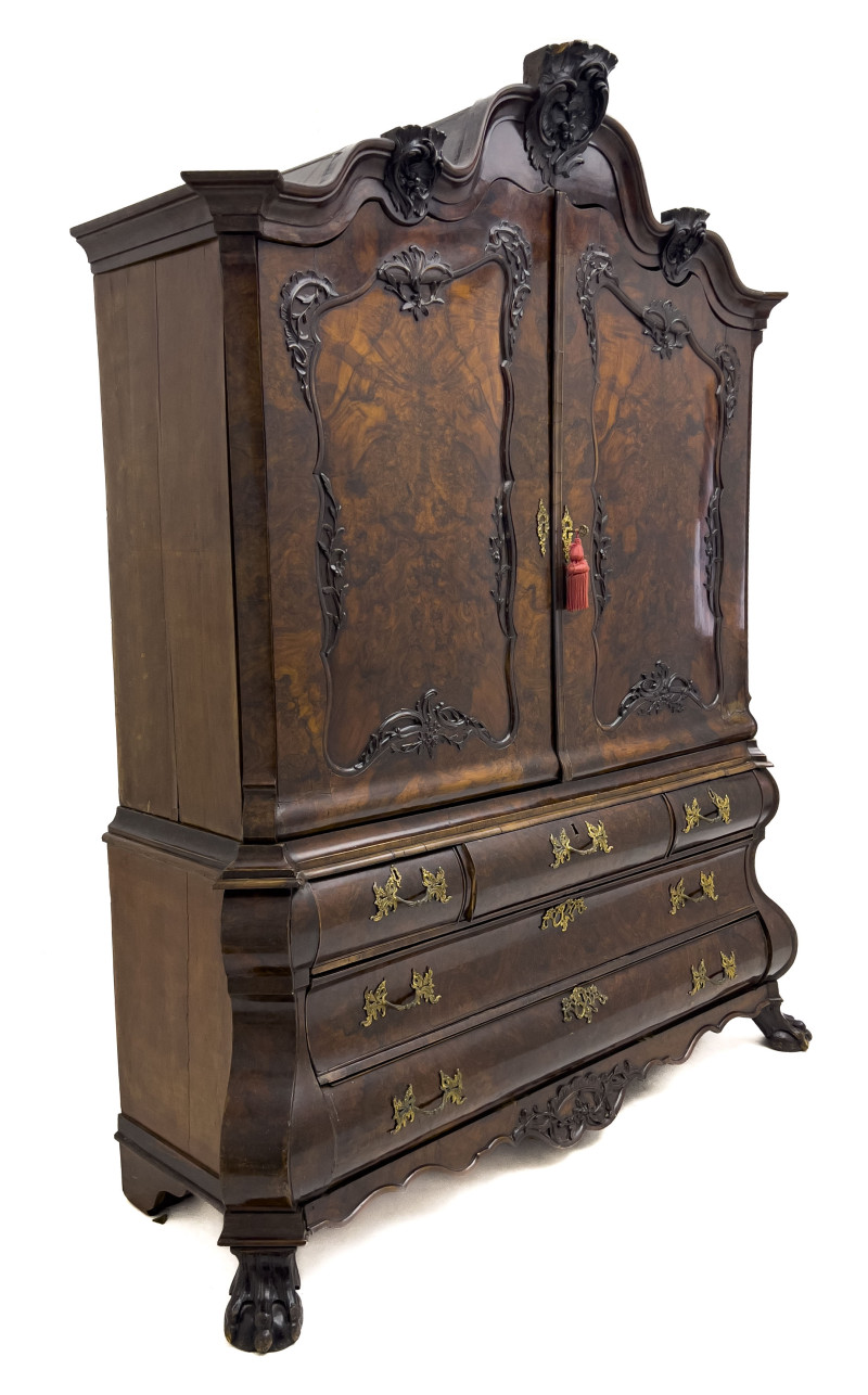 Carved Dutch Bombé Cupboard