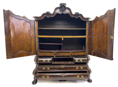 Carved Dutch Bombé Cupboard