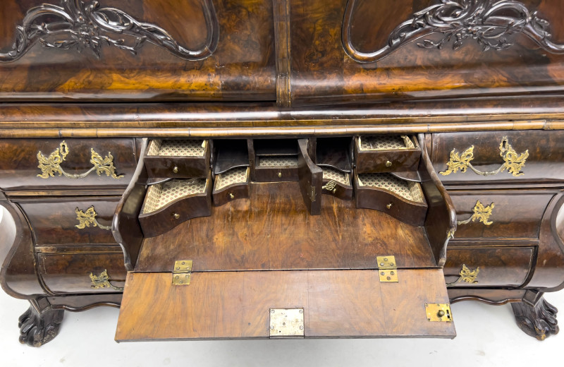 Carved Dutch Bombé Cupboard