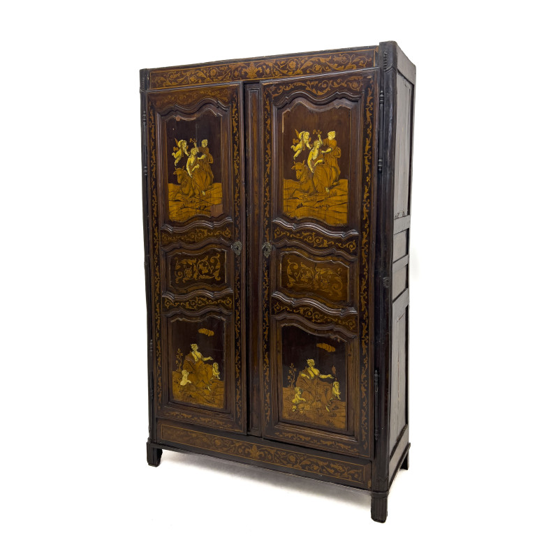 Continental Bone Inlaid Tall Cabinet