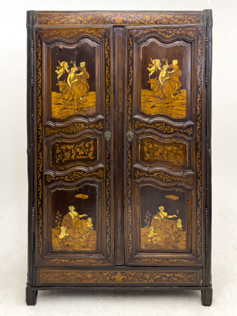 Continental Bone Inlaid Tall Cabinet
