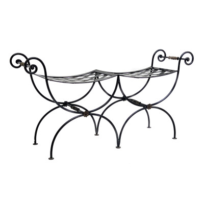 Image for Lot French Wrought Iron Window Bench