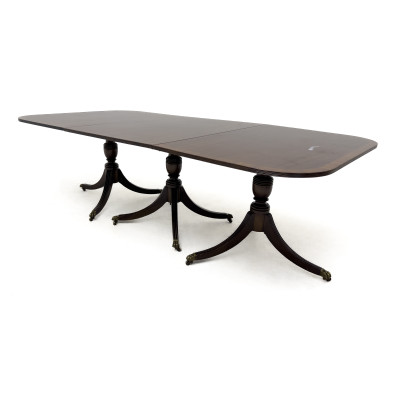Image for Lot George III Style Mahogany Pedestal Dining Table