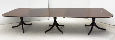 George III Style Mahogany Pedestal Dining Table