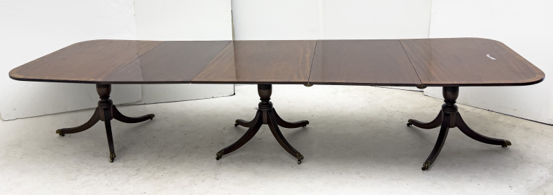 George III Style Mahogany Pedestal Dining Table