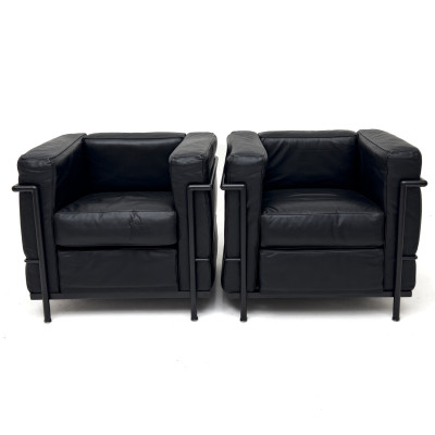 Image for Lot Le Corbusier LC2 style Armchairs, Pair