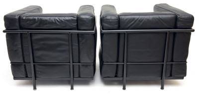 Le Corbusier LC2 style Armchairs, Pair