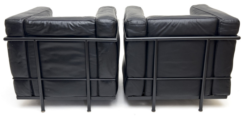 Le Corbusier LC2 style Armchairs, Pair