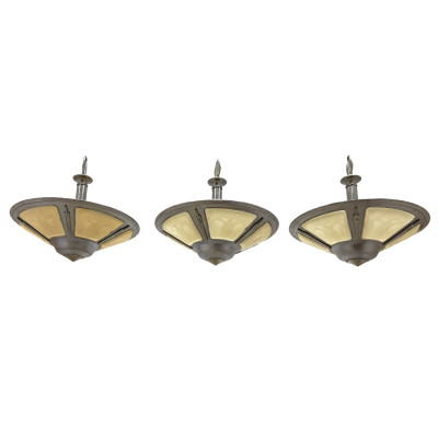 Image for Lot Art Deco Pendant lamps, Group of 3