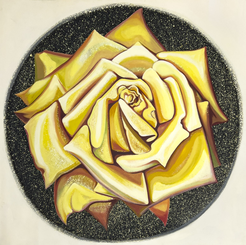 Lowell Nesbitt - Yellow Rose in Circle