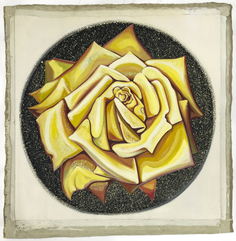 Lowell Nesbitt - Yellow Rose in Circle