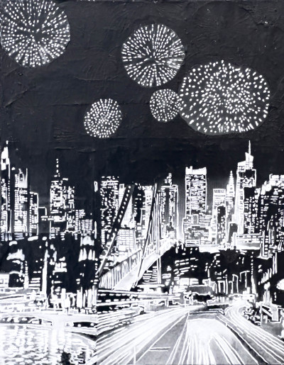 Image for Lot Janet Cooling - B&W Painting No.3