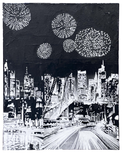 Janet Cooling - B&amp;W Painting No.3