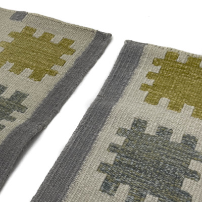 Two Geometric Runners, Style of Doris Leslie Blau