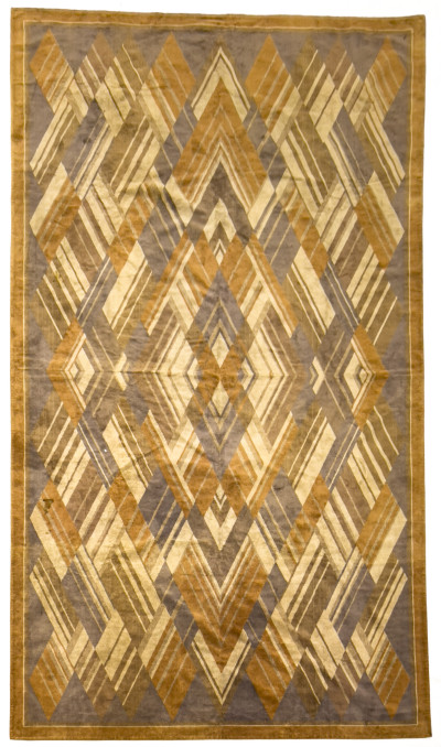 Art Deco Geometric Fabric Wall Hangings, Group of 2