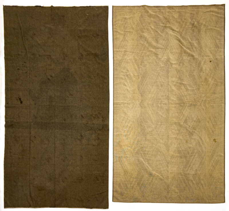 Art Deco Geometric Fabric Wall Hangings, Group of 2