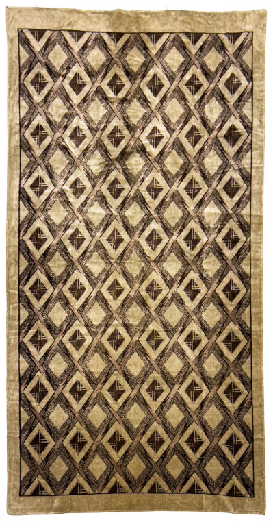 Art Deco Geometric Fabric Wall Hangings, Group of 2