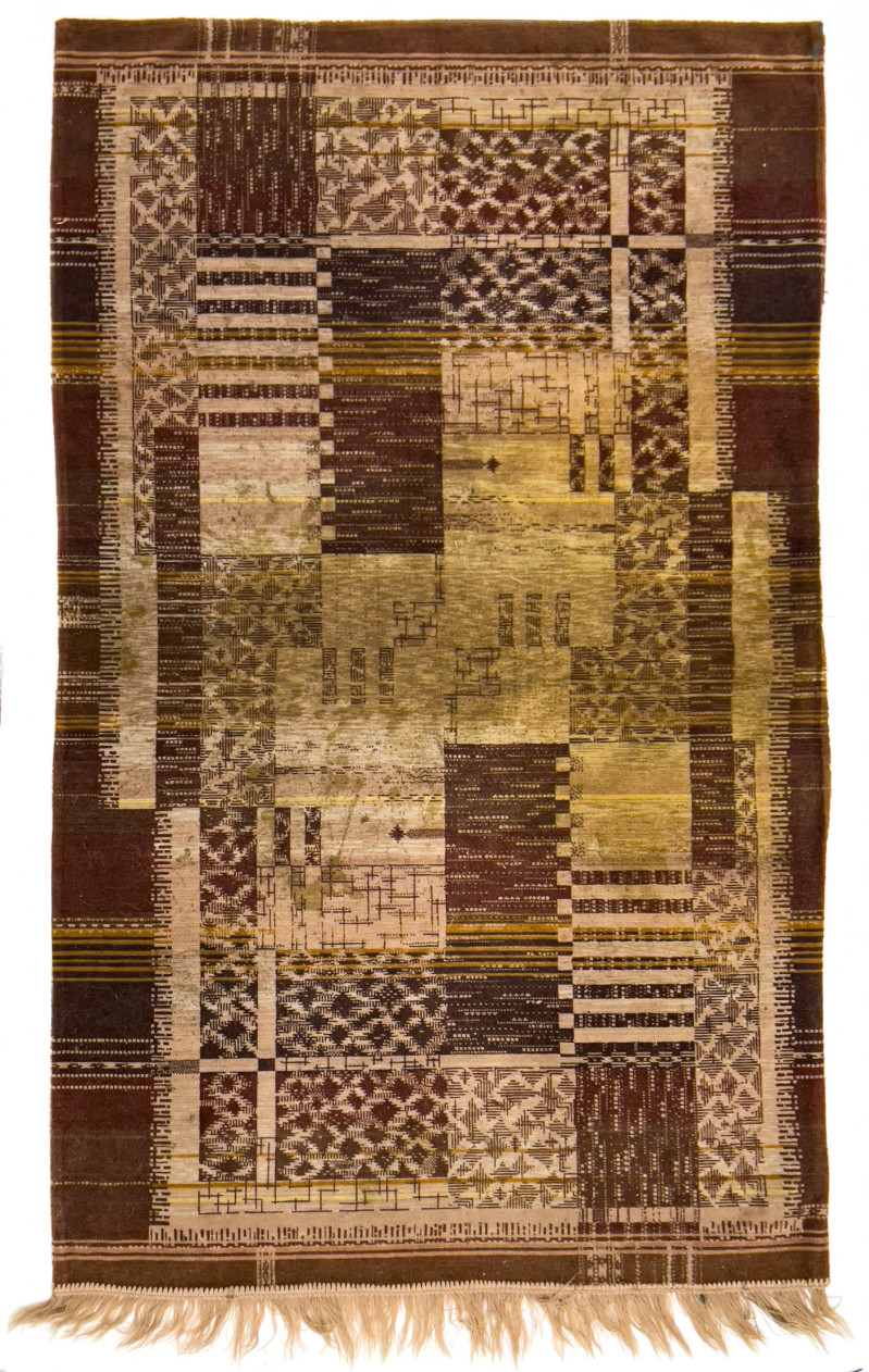 Art Deco Geometric Fabric Wall Hangings, Group of 5