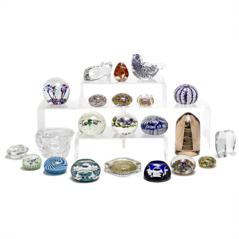 Baccarat and Others - Art Glass and Paperweights, Group of 22