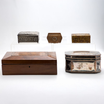 Image for Lot Antique Boxes, Group of 5