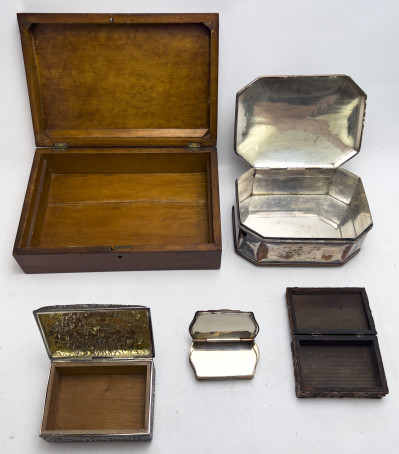 Antique Boxes, Group of 5