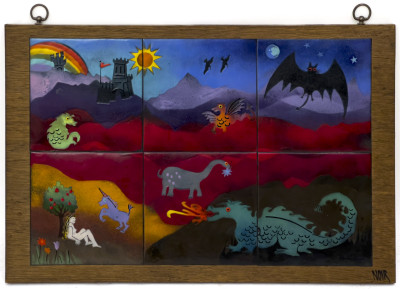 Fantasy Enamel Tile Composition