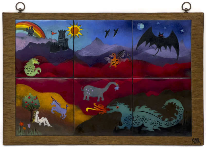 Fantasy Enamel Tile Composition