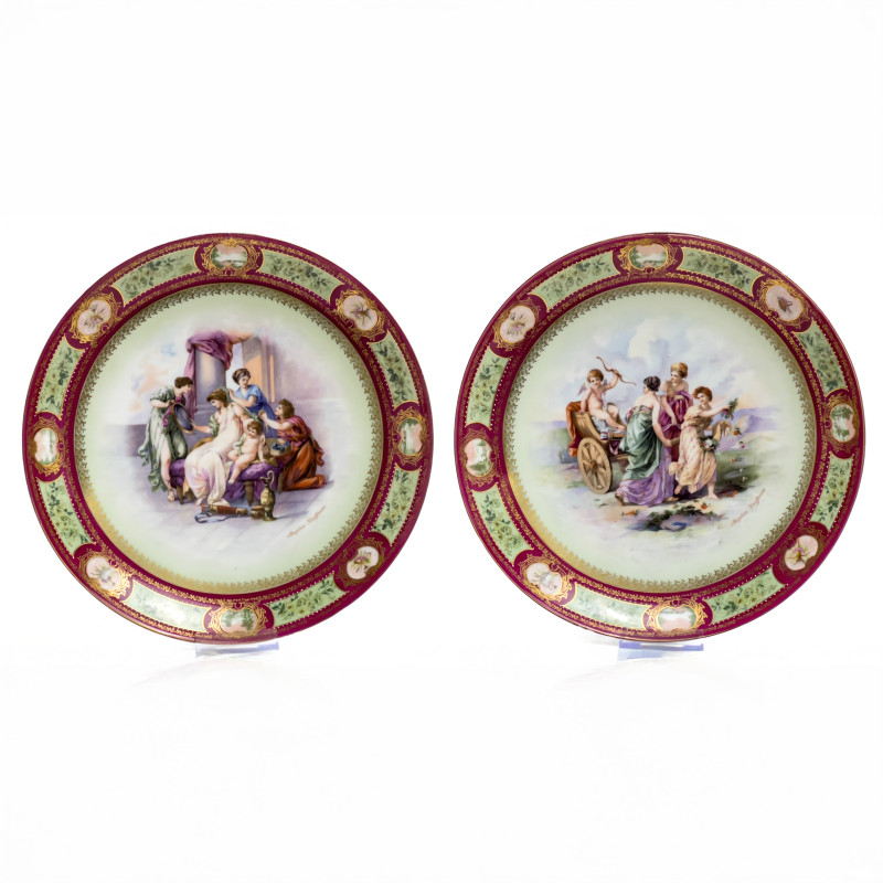 Vienna Porcelain - Royal Vienna Plates, Group of 2