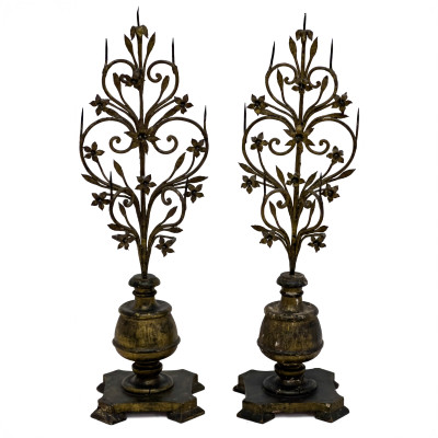 Image for Lot Gilt Girandole Candelabra, Pair