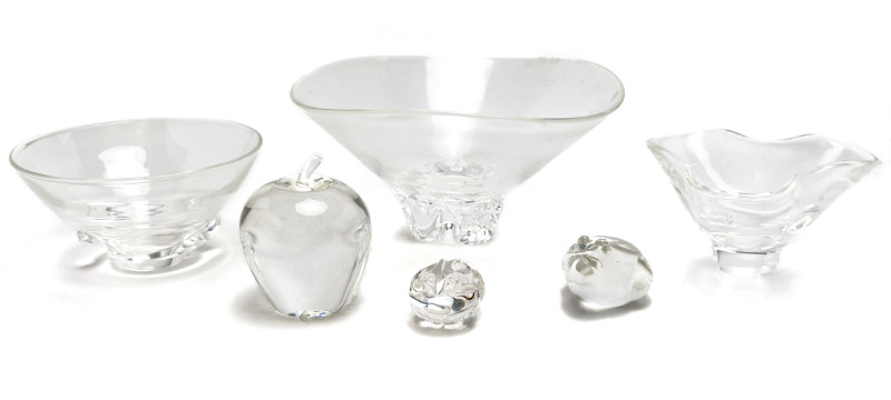 Steuben Glass - Bowls and Paperweights, Group of 6