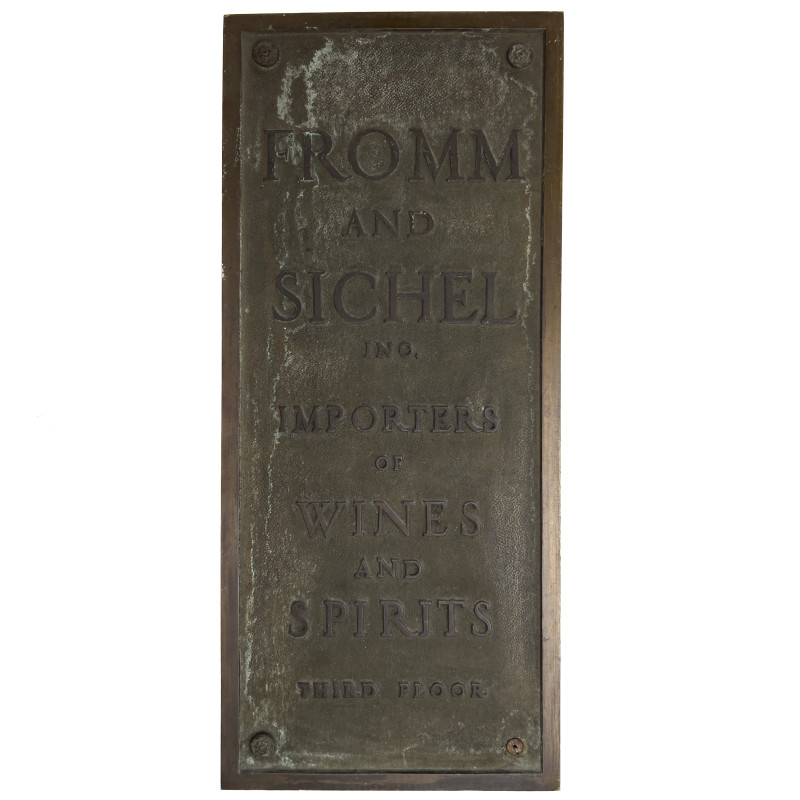 Fromm and Sichel Wine and Sprits Plaque