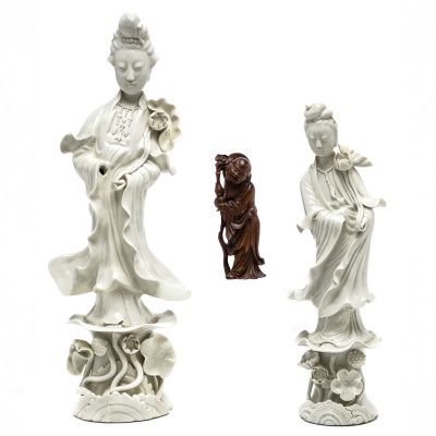 Image for Lot Chinese Guanyins and Buddha, Group of 3