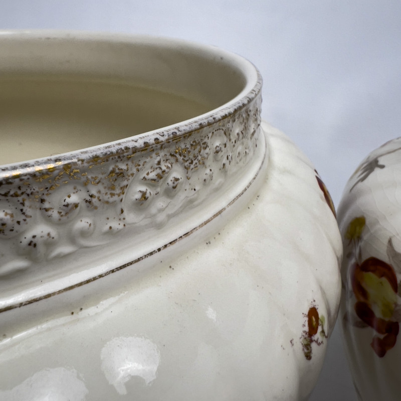 Floral Swirled Jardinieres, Pair