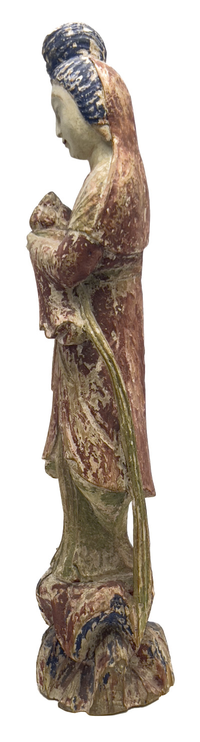Chinese Carved Wood Guanyin Figure