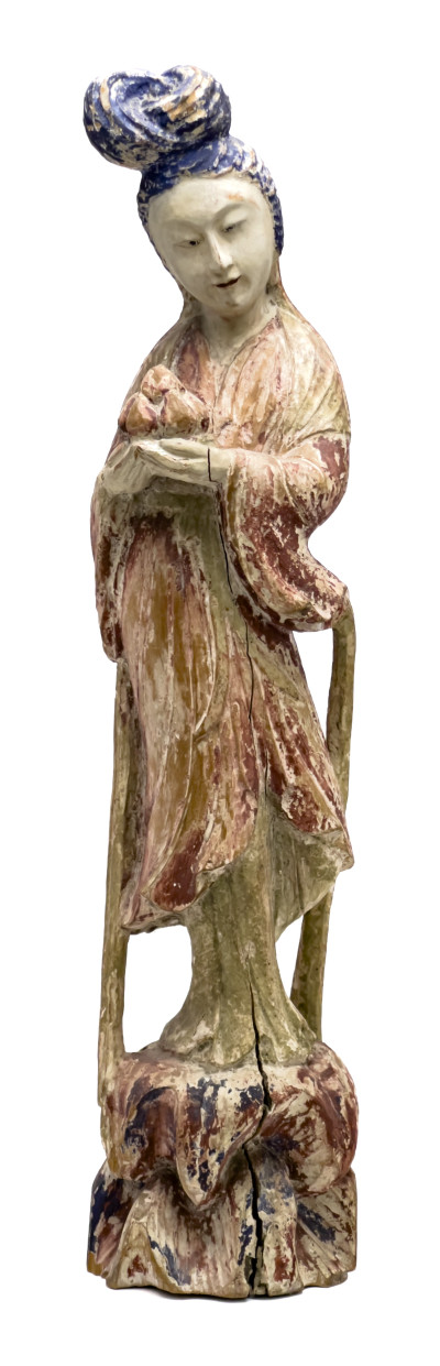 Chinese Carved Wood Guanyin Figure